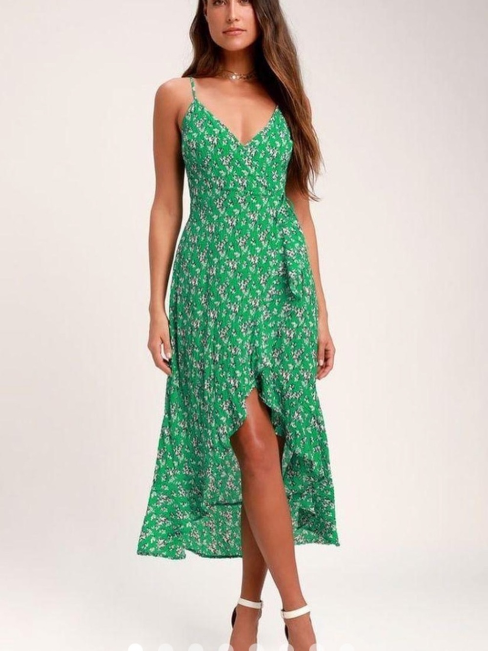 The Fifth Label Green Floral Wrap Dress